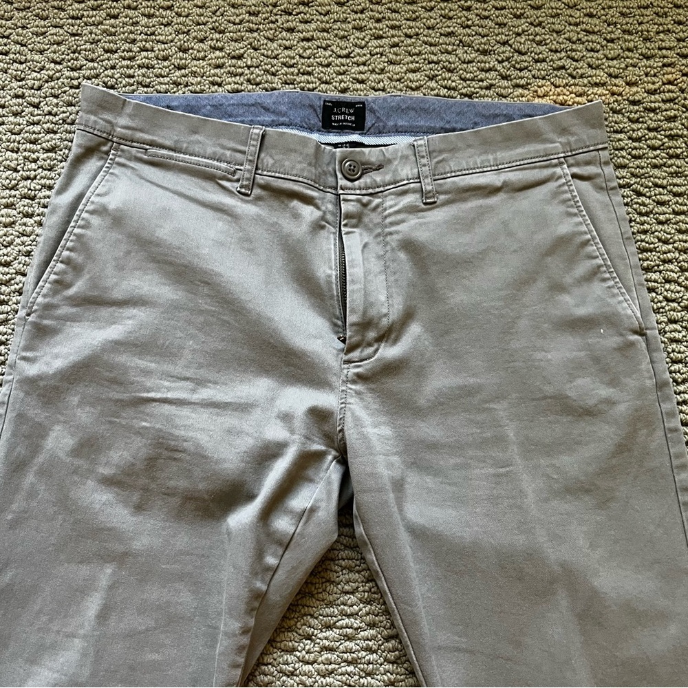 J.Crew Men's Slim Fit Stretch Chino Pants - Grey | Size 32x32